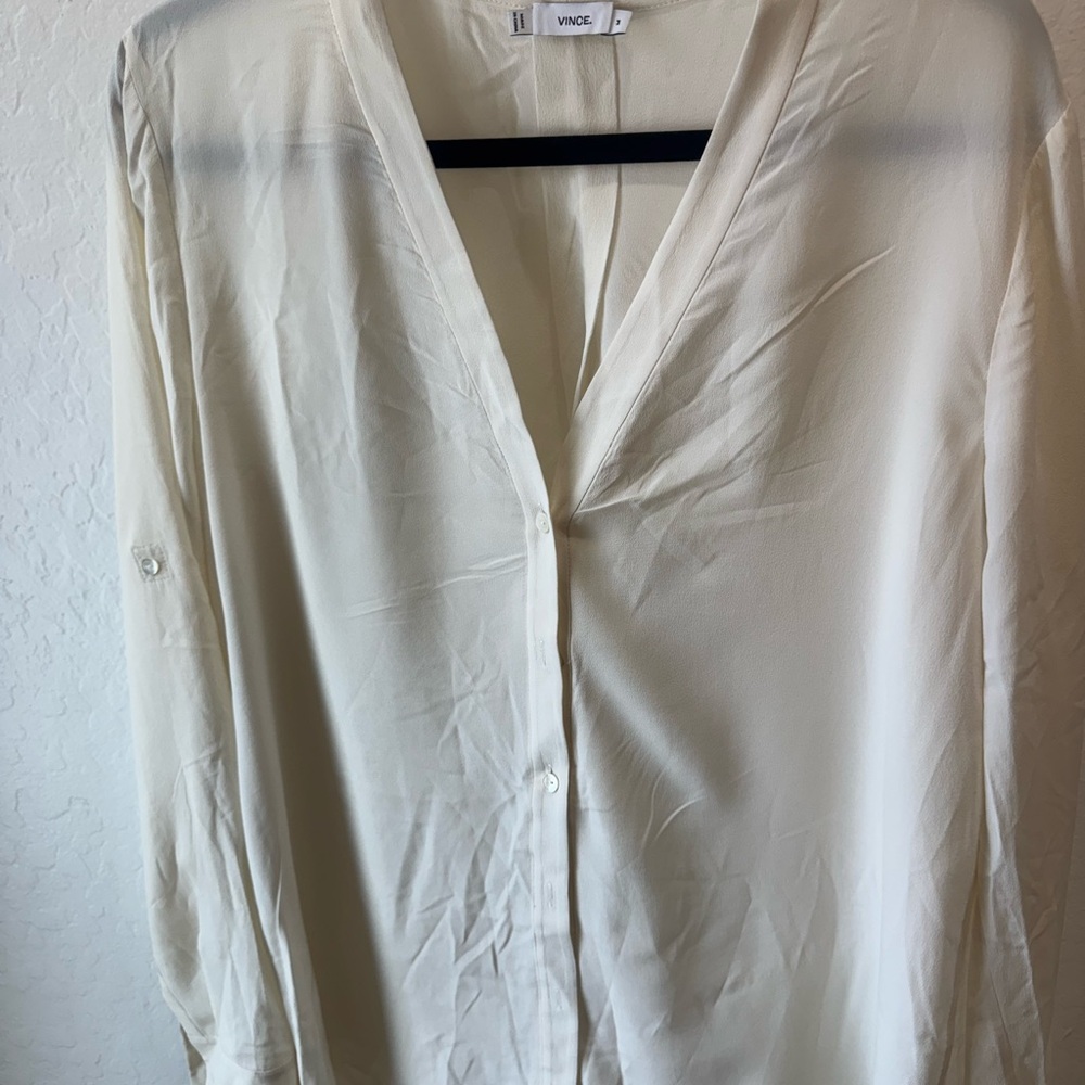 Vince Cream Button Down Shirt Relaxed Fit